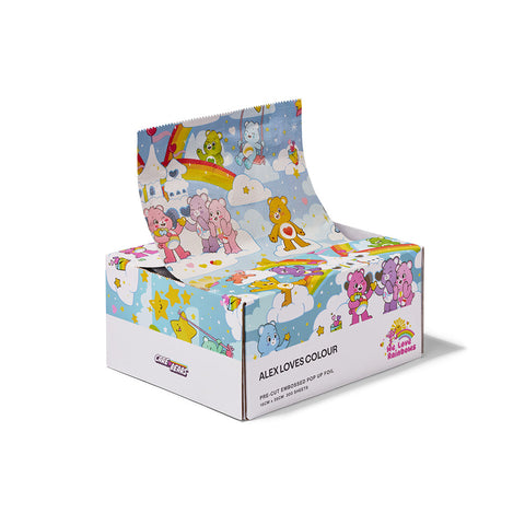 Alex Loves Colour Care Bear - We Love Rainbows Wide Foils- 15cm x 27cm