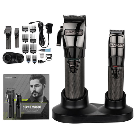 BaBylissPRO Graphite Clipper and Trimmer Set - Cordless/Corded