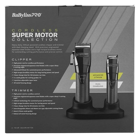 BaBylissPRO Graphite Clipper and Trimmer Set - Cordless/Corded