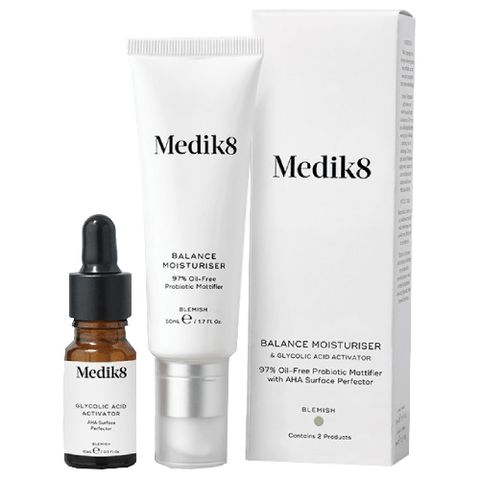 Medik8 Balance Moisturiser 50ml with Glycolic Acid Activator 10ml