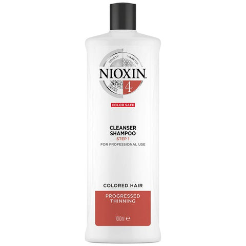 Nioxin System 4 Cleanser Shampoo for Coloured Hair with Progressed Thinning, 1L