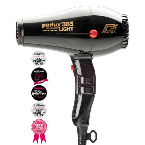 Parlux 385 Power Light Ceramic and Ionic Hair Dryer Black