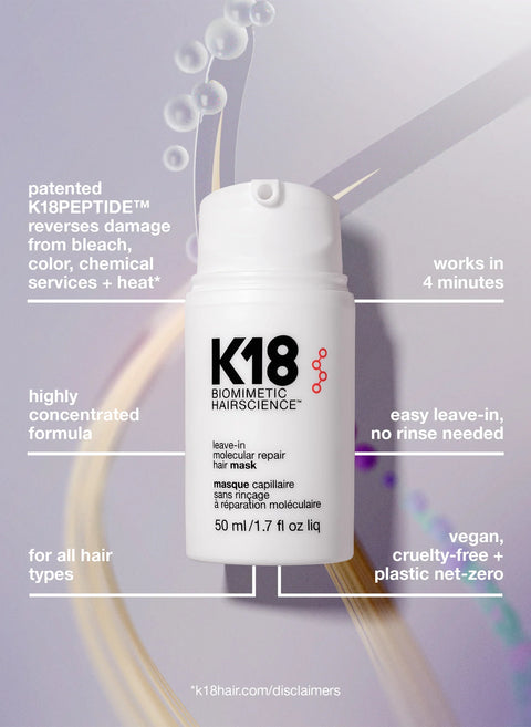 K18 Leave-In Molecular Repair Mask 50ml key benefits