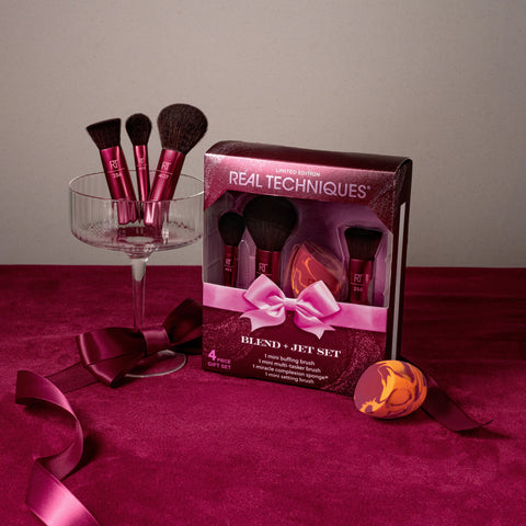 Real Techniques Mini Brush + Sponge Set | 4 Piece Travel Makeup Set