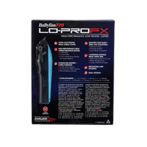 BabylissPRO LO-PROFX Cordless Clipper - Blue Limited Edition