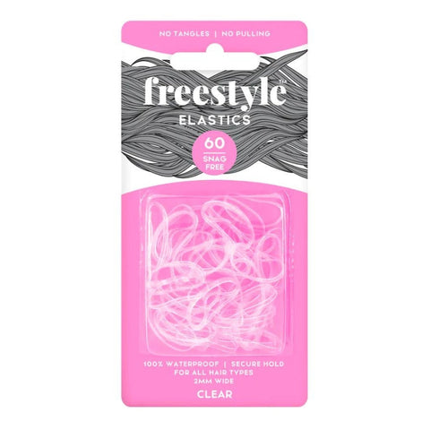 Freestyle Snag Free Hair Elastics 2mm 60 Pack Clear