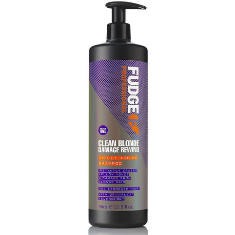 Fudge Clean Blonde Damage Rewind Violet Toning Shampoo 1000ml