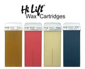 Four Hi Lift wax cartridges in different colors on a white background