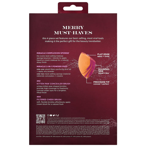 Real Techniques Viral Beauty Tools Gift Set | 4 Piece Makeup Set | Merry must-haves