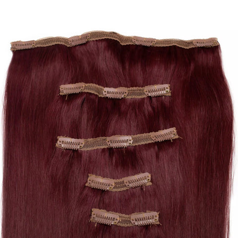 Seamless1 Merlot Clip-in Human Hair in 5 piece 21-22 inches / 53.5-56 cm 110 grams