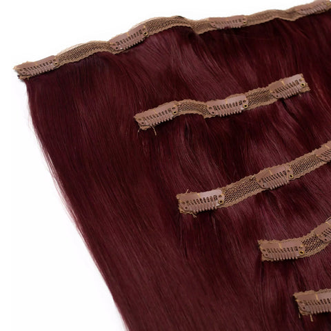 Seamless1 Merlot Clip-in Human Hair in 5 piece 21-22 inches / 53.5-56 cm 110 grams
