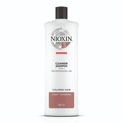 Nioxin System 3 Cleanser Shampoo for Coloured Hair with Light Thinning, 1L