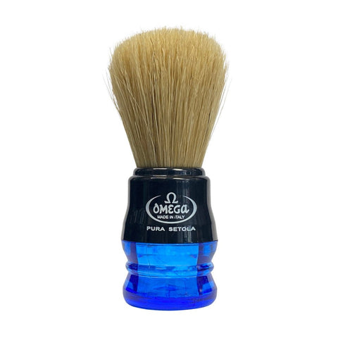 Omega Pure Bristle Shaving Brush 10077 - Blue Shaving Brushes Omega