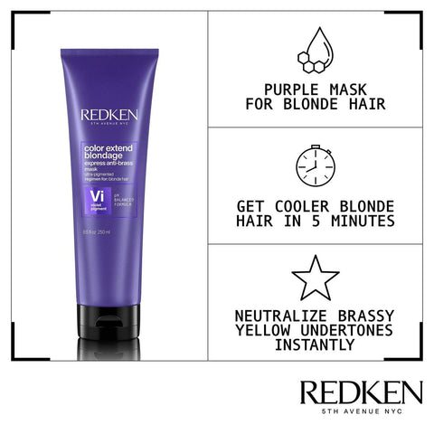 Redken Color Extend Blondage Express Anti-Brass Purple Hair Mask 250ml