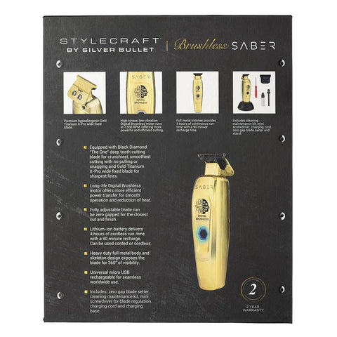 StyleCraft by Silver Bullet Saber Hair Trimmer - Gold 900923