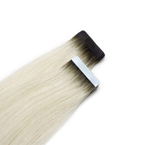 Seamless1 Rooted Silver Fox Tape Hair Extensions 21.5 inches
